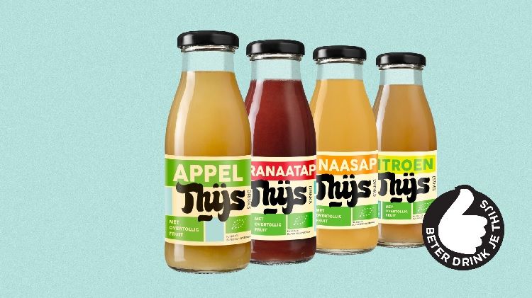 Frisdrankenmerk Thijs-drinks maakt sap van overtollig fruit.